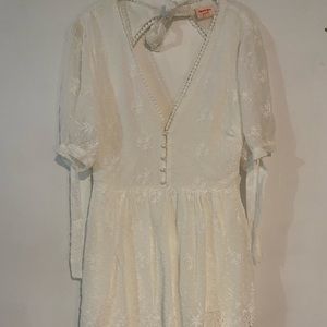 ShowPo Lace Open Back White Dress